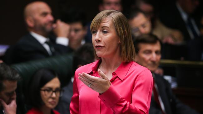 Minister for Transport Jo Haylen during Question Time in the Legislative Assembly. She will face questions over her knowledge of actions of a staffer in her office. Picture: Gaye Gerard