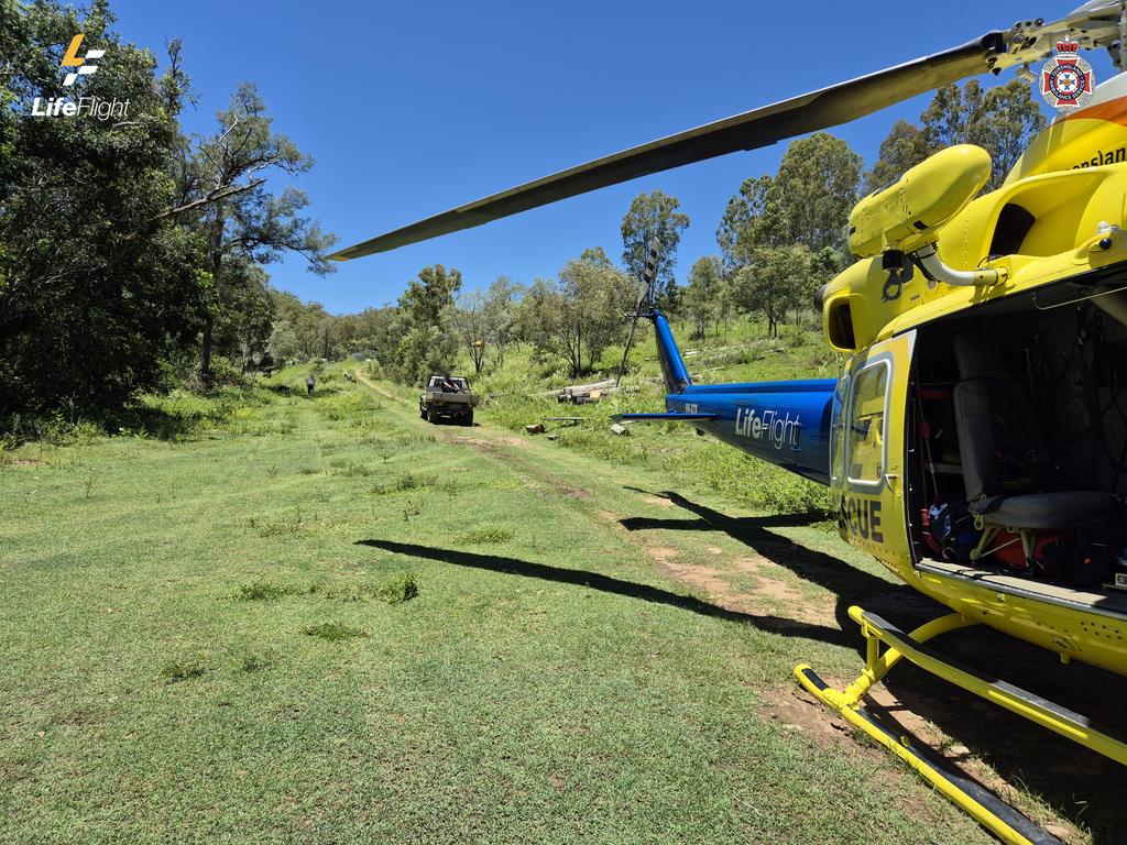 A man has been injured in Mount Perry after falling off his horse while mustering cattle.