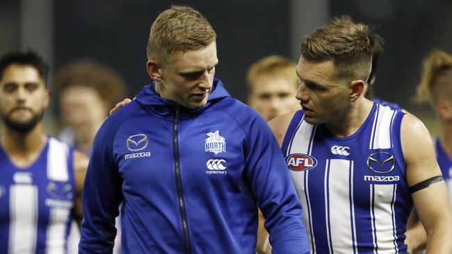 Injured captain Jack Ziebell is among a number of Roos forced to relocate from their homes due to Victoria’s COVID-19 hot spots. Picture: Getty Images