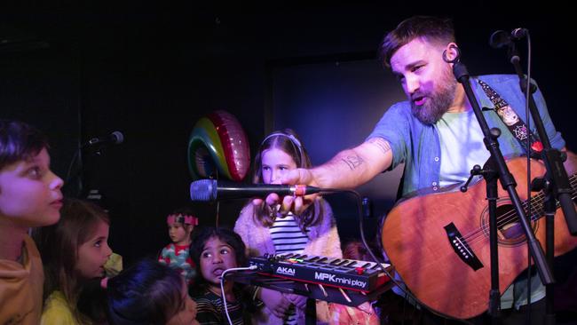 Singer-songwriter Josh Pyke at Small Fry Rock, an all ages concert held at The Great Club in Marrickville on May 22. Picture: Chris Pavlich