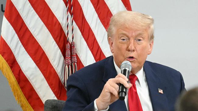 US President Donald Trump speaks at the Business Roundtable quarterly meeting in Washington, DC, on March 11, 2025. (Photo by Mandel NGAN / AFP)