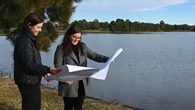 Deputy Mayor Stephanie Di Pasqua (right), pictured on the Canada Bay foreshore, is said to be the favourite if she makes it to an upcoming pre-selection ballot. Picture: Supplied