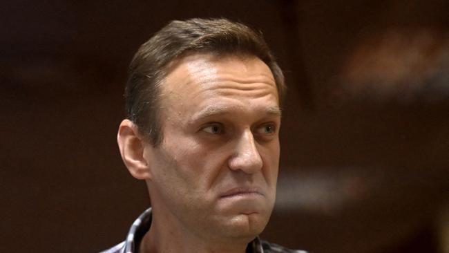 Alexei Navalny appears in a Moscow court in February 2021. Picture: AFP