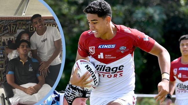 Joseph Pouniu suffered a serious spinal injury playing for the Titans Under 17s.