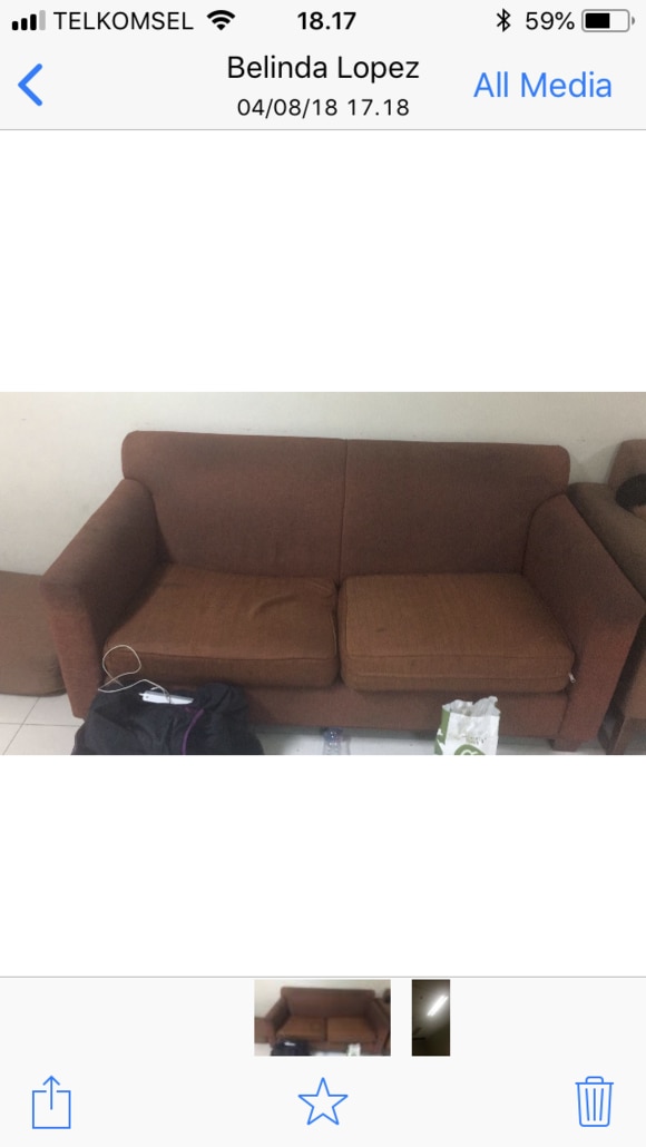 The couch Ms Lopez says she spent the night on while detained. Picture: Supplied