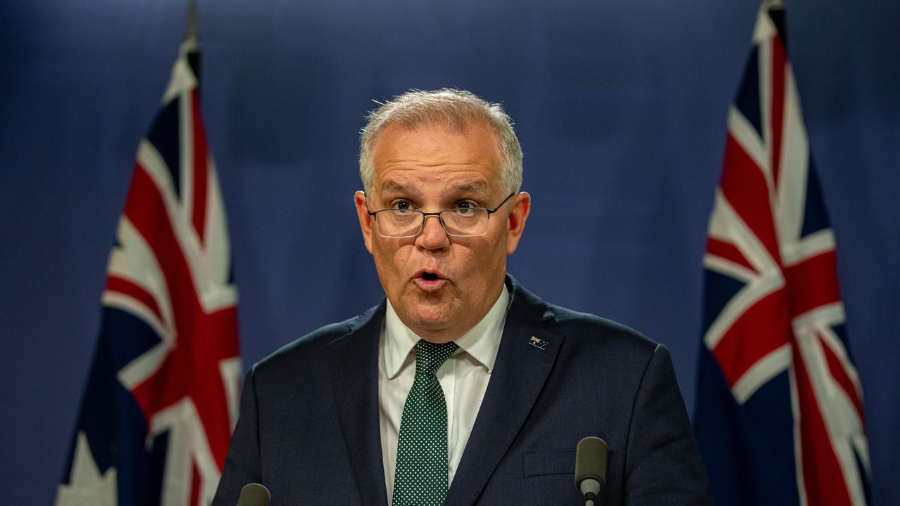 Scott Morrison has condemned Vladimir Putin and called on China to intervene and urge Russia to halt its invasion of Ukraine. Picture: NCA NewsWire / Christian Gilles