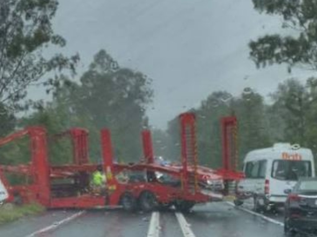 The southbound lane of the Bruce Highway has been closed. Photo: Kristina Ensbey