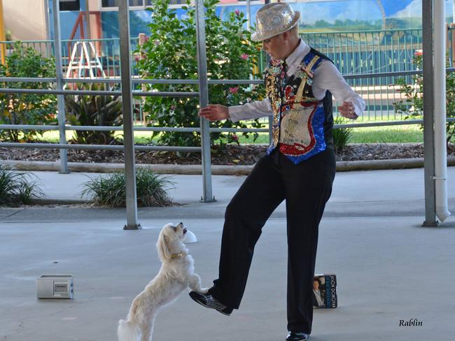 Karen and Rylee the Maltese Terrier participating in a Dancing with Dogs competition. Picture: Dancing with Dogs Club Queensland