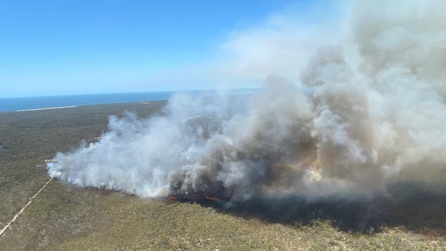 The Deepwater bushfire. Picture: QFES