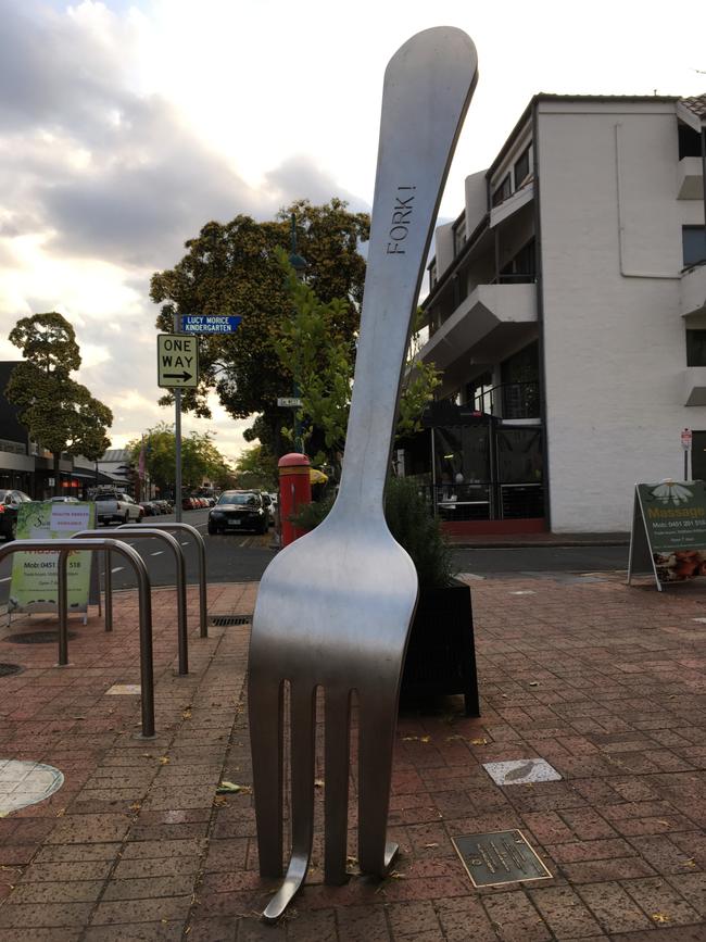 FORK! by Karl Meyer on Melbourne Street, North Adelaide. Picture: Andrew O’Grady