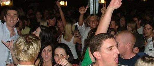 The packed dance floor at a Normanby Hotel Sunday session where Tuffy played more than 300 gigs. Pic: Tuffy