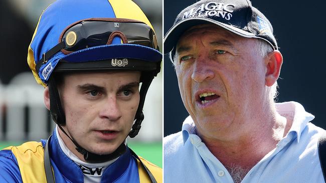 Jockey Bailey Wheeler (left) has vowed to lift his game following criticism from leading Brisbane trainer Rob Heathcote.