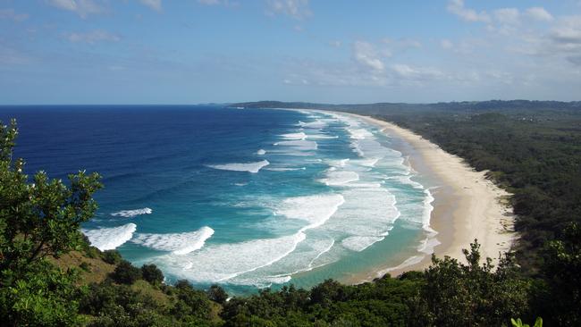 Tallow Beach, the scene of this week’s tragic drowning.