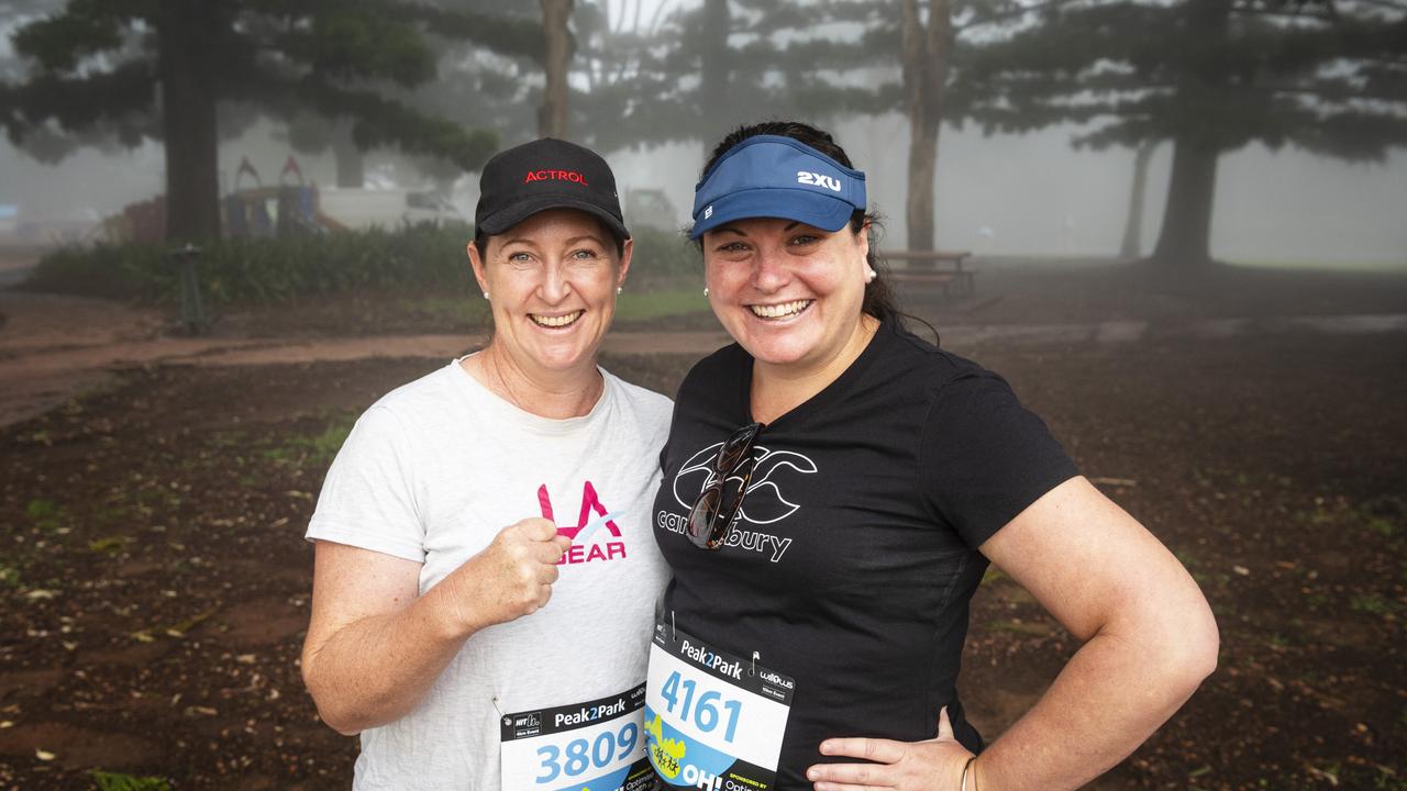 Carmel Stace (left) and Angela Skillington at Peak2Park, Sunday, March 3, 2024. Picture: Kevin Farmer