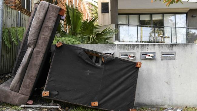 A collection of lounges dumped on Old South Head Rd, Bondi.