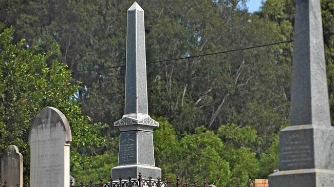 Gympie cemetry glowing tombstone. . Picture: Renee Albrecht