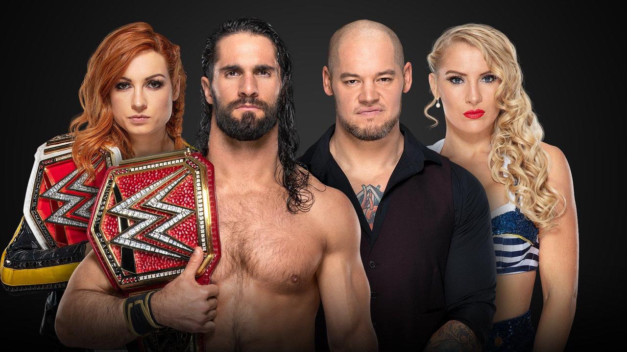Aturan Ekstrim WWE, Becky Lynch dan Seth Rollins vs Lacey Evans dan Baron Corbin, pasangan hubungan Lynch Rollins