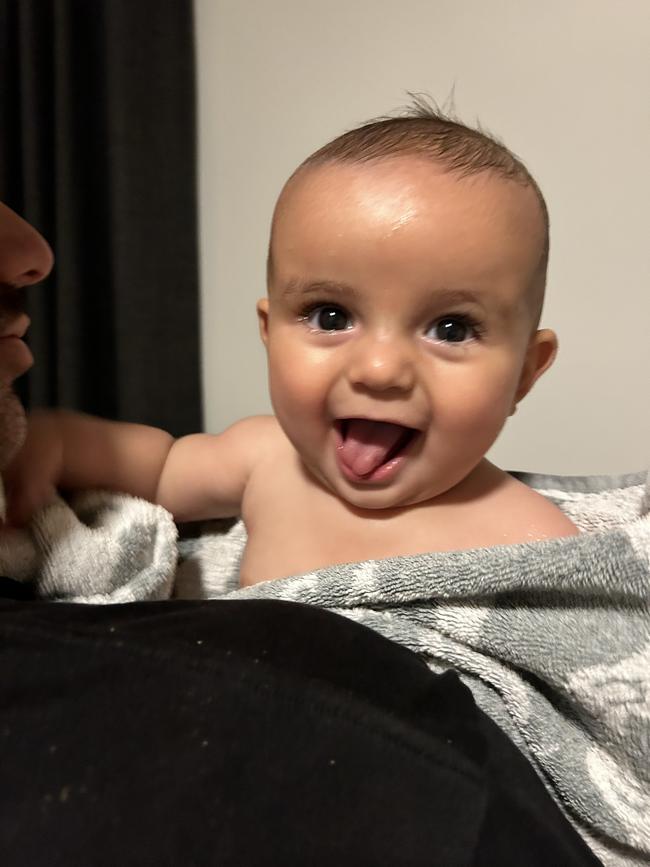 Soli Douglas, four months old. The youngest of four boys, Soli is the smiliest guy you’ll ever meet.
