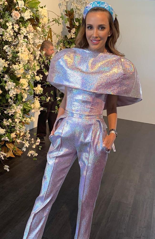 Bec Judd all dressed up for the Caulfield Cup. Picture: Kim Wilson.