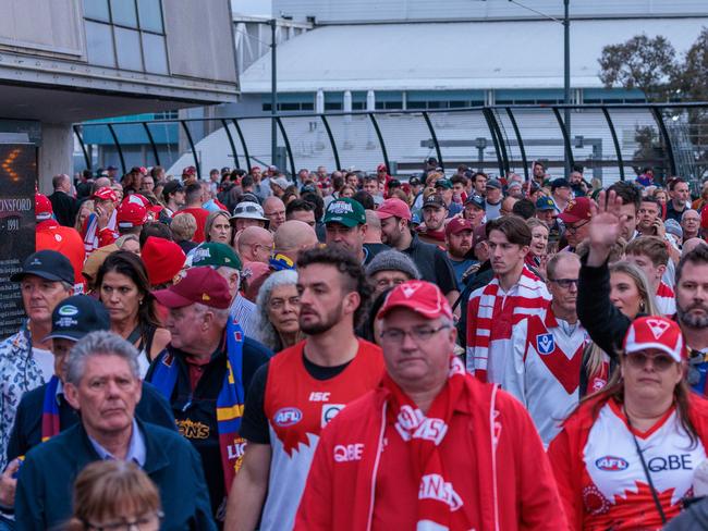 MELBOURNE, AUSTRALIA - NewsWire Photos - 28 September, 2024 AFL GRAND  Fans leave the MCG after the grand final Sydney Swans vs Brisbane LionsPicture: NewsWire/Nadir Kinani