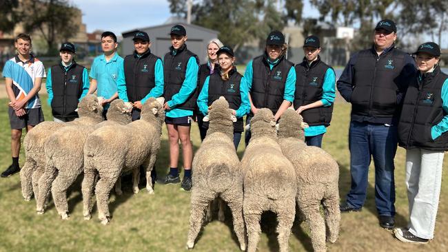 The inaugural GSSC Victorian Wether Challenge, with the sheep they've cared for over the past six months as part of their agricultural studies.