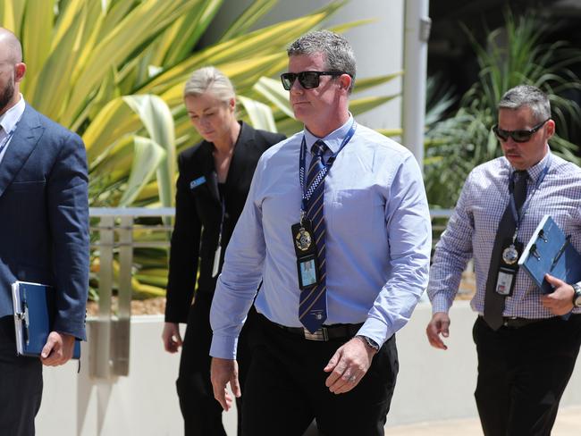 NSW and Queensland police detectives at Southport Court.The extradition from Queensland to New South Wales of a father accused of killing baby girl that washed up on a Surfers Paradise beach.Picture: NIGEL HALLETT