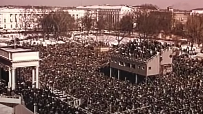 Nearly one million people attended Kennedy's inauguration. Picture: YouTube