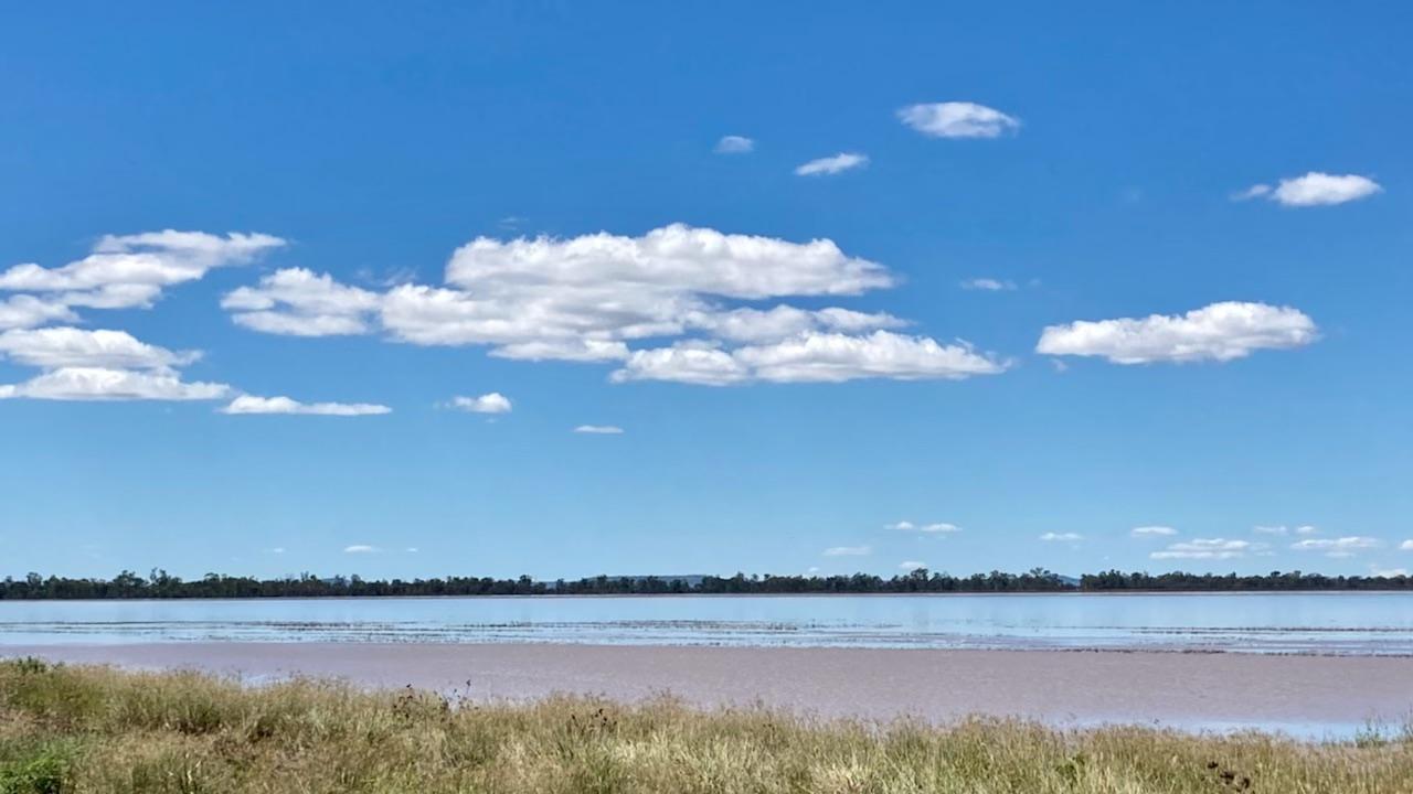 The Condamine River in flood. 26/03/21. Near the Gore Hwy bridge.