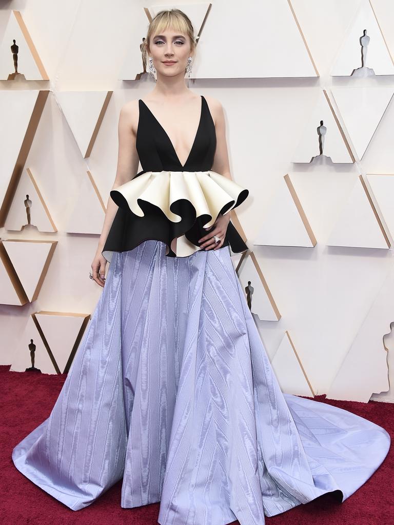 Little Women star Saoirse Ronan went big when it came to her dress. Picture: AP