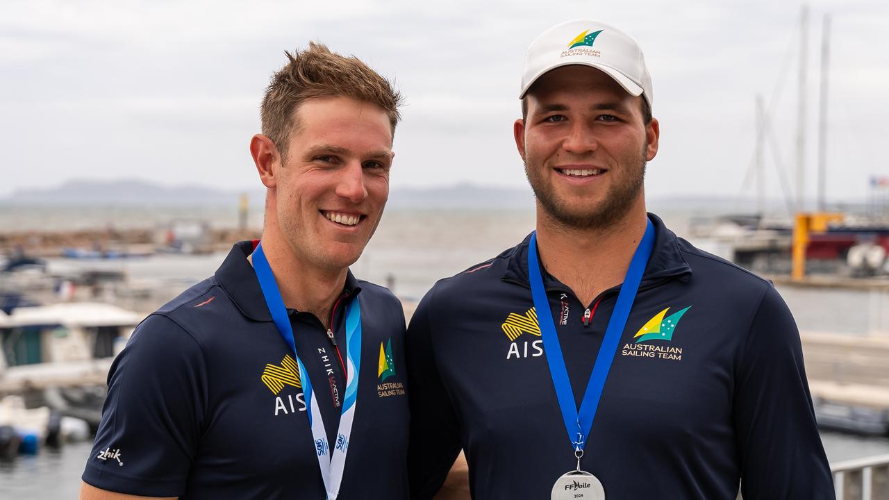 Matt Wearn (ILCA 7) and Grae Morris (Men's iQFOiL) in France. Picture: Supplied/Australian Sailing Team