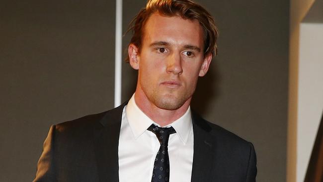 Collingwood duo Lachie Keeffe and Josh Thomas front the media with CEO Gary Pert and footy manager Neale Balme today . Pic: Michael Klein