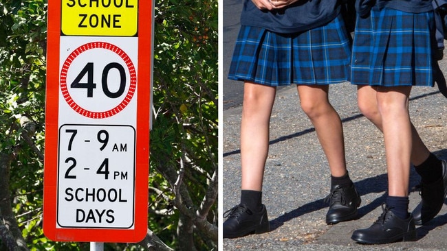 New school zones and lowered speed limits could be implemented in a statewide review of how students get to school. Picture: NCA NewsWire