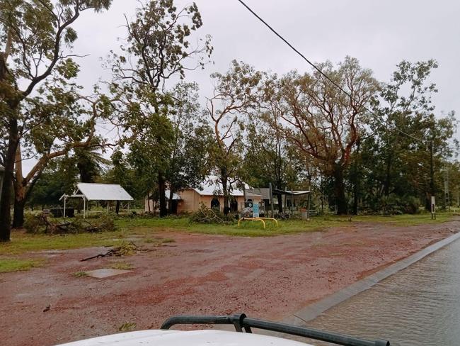 Tropical Cyclone Megan is wreaking havoc in the Angurugu community, Groote Eylandt. Picture: Arirrki Aboriginal Corporation