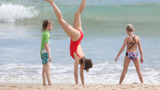 Actor Naomi Watts enjoying a holiday with her family at the beach at Byron Bay. Pictures: Diimex