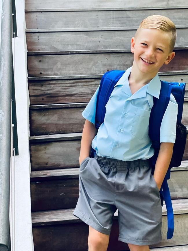 Erika Heynatz’s son Charlie Kingston was also happy to be starting school.