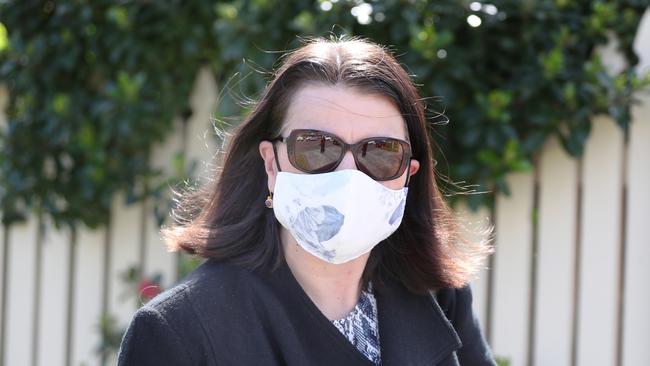 Jenny Mikakos leaves her house in Thornbury a day after she resigned. Picture: Picture: David Crosling