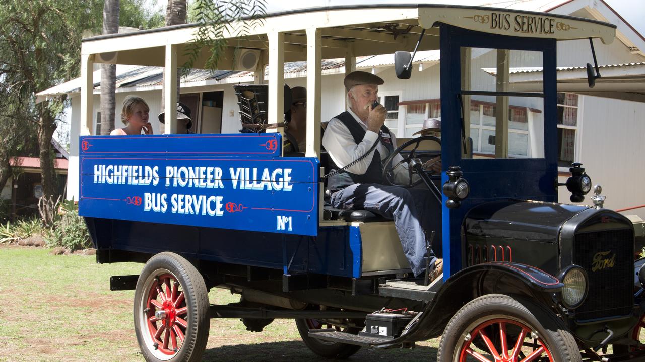 Highfields Pioneer Village Founder Ray Ashford driving the Model T Ford bus.