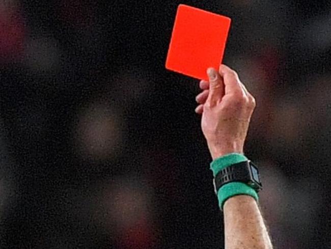 Junior soccer players can expect red cards if they don’t play fair. Picture: AFP