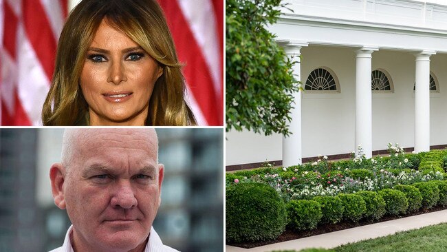 Melania Trump's redesigned Rose Garden attracted criticism from ABC presenter Jonathan Green. Picture: AFP/Supplied/Twitter