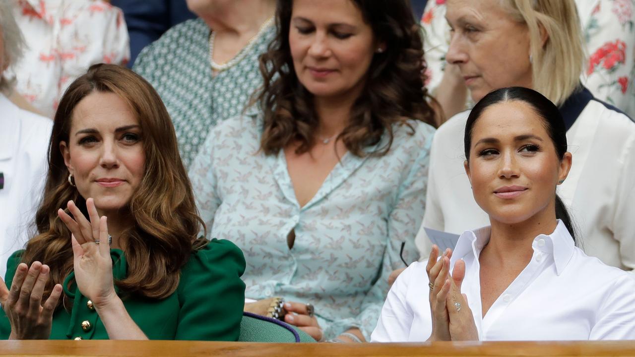 Kate and Meghan during the women's singles final on day twelve of the 2019 Wimbledon Championships. Picture: Ben Curtis / POOL / AFPE