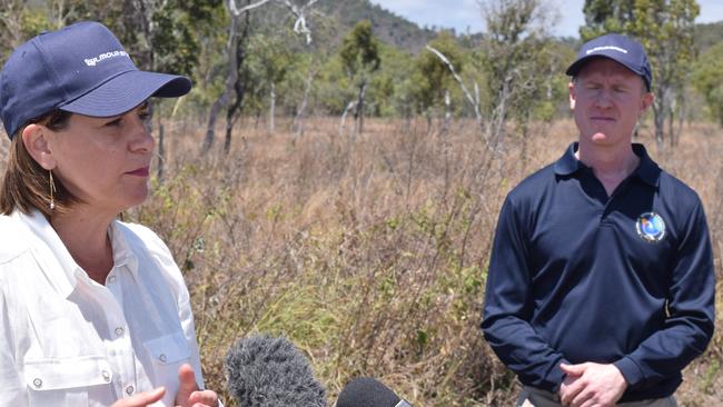 LNP Leader Deb Frecklington and Gilmour Space Technologies co-founder and CEO Adam Gilmour announce a $15 million election commitment to build a rocket launch site near Abbot Point.