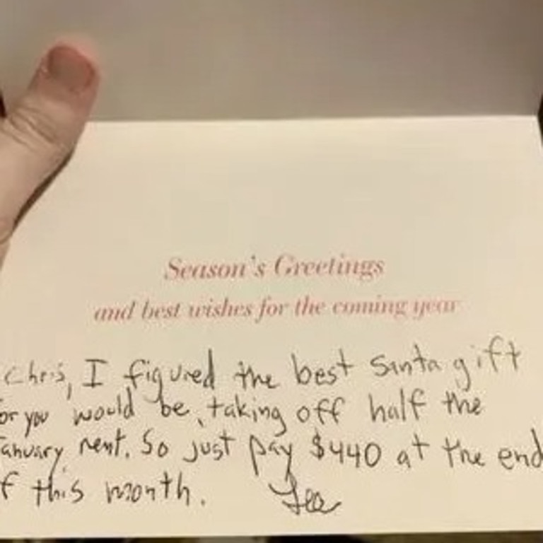 A landlord has delighted the internet with his heartwarming Christmas gesture. Picture: Reddit