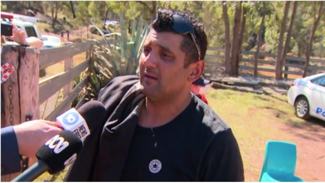 Father of missing three-year-old AJ revealed his son was found by a creek drinking water. Picture: 7 News