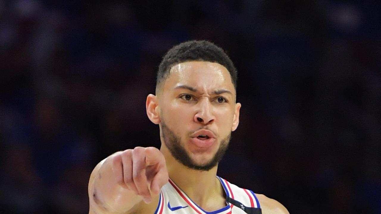 PHILADELPHIA, PA - APRIL 24: Ben Simmons #25 of the Philadelphia 76ers directs the team against the Miami Heat at Wells Fargo Center on April 24, 2018 in Philadelphia, Pennsylvania. Drew Hallowell/Getty Images/AFP == FOR NEWSPAPERS, INTERNET, TELCOS &amp; TELEVISION USE ONLY ==