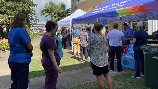 A sausage sizzle was held on International Nurses Day on Wednesday to help raise funds to help with Megan's recovery.