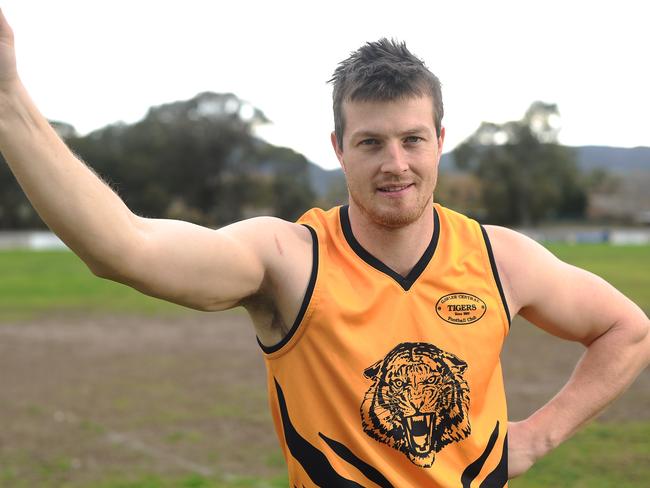 Brad Mercer has kicked 70 goals this season for Gawler Central Football Club. Brad At His Work Building Site.