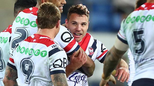 Sean O'Sullivan was controversially awarded a try for the Roosters. Picture: Getty Images