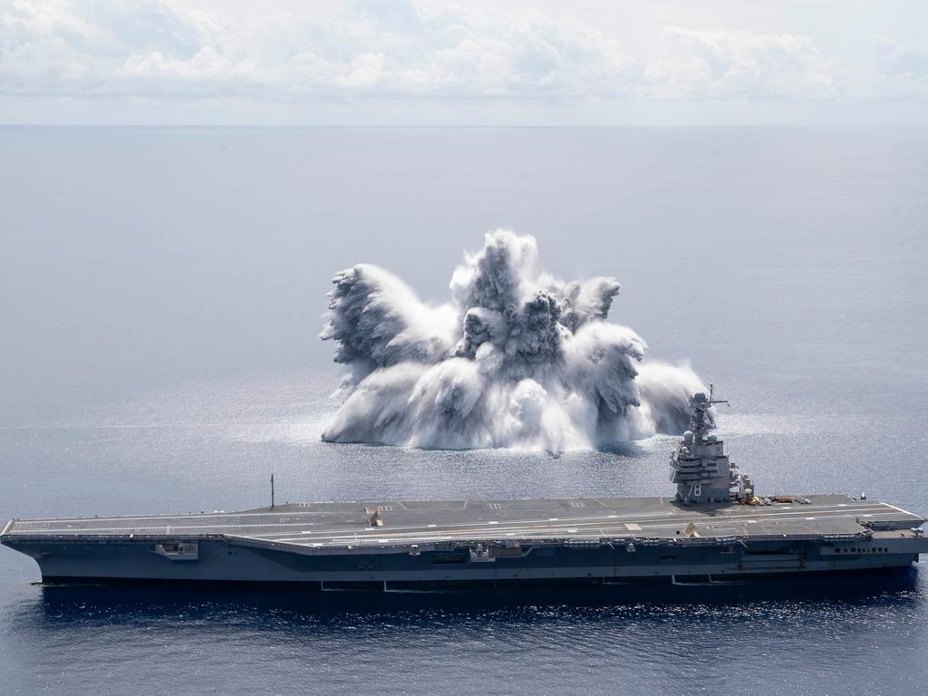 The US aircraft carrier USS Gerald R. Ford. Picture: Riley McDowe/US Navy/AFP