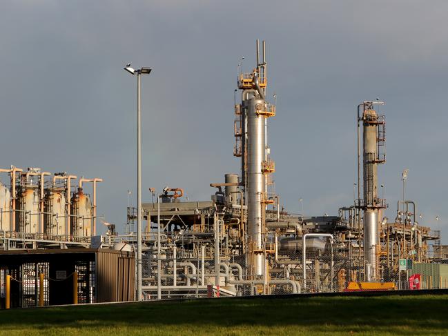 The Esso/BHP Longford gas plant in Gippsland, where the quality of gas is among the world’s purest. Picture: Stuart McEvoy / The Australian.