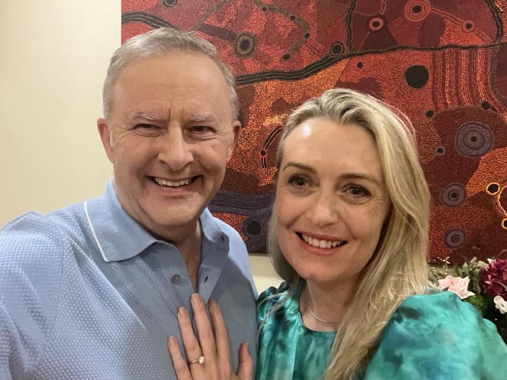 Anthony Albanese and fiancee Jodie Haydon.